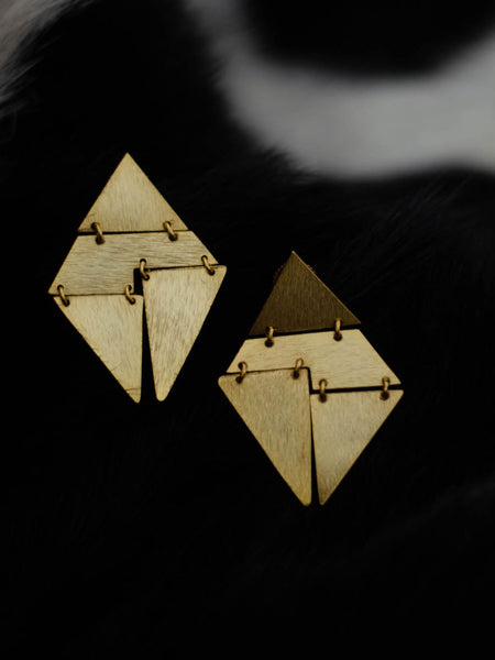 Gold Plated Rhombus Earrings