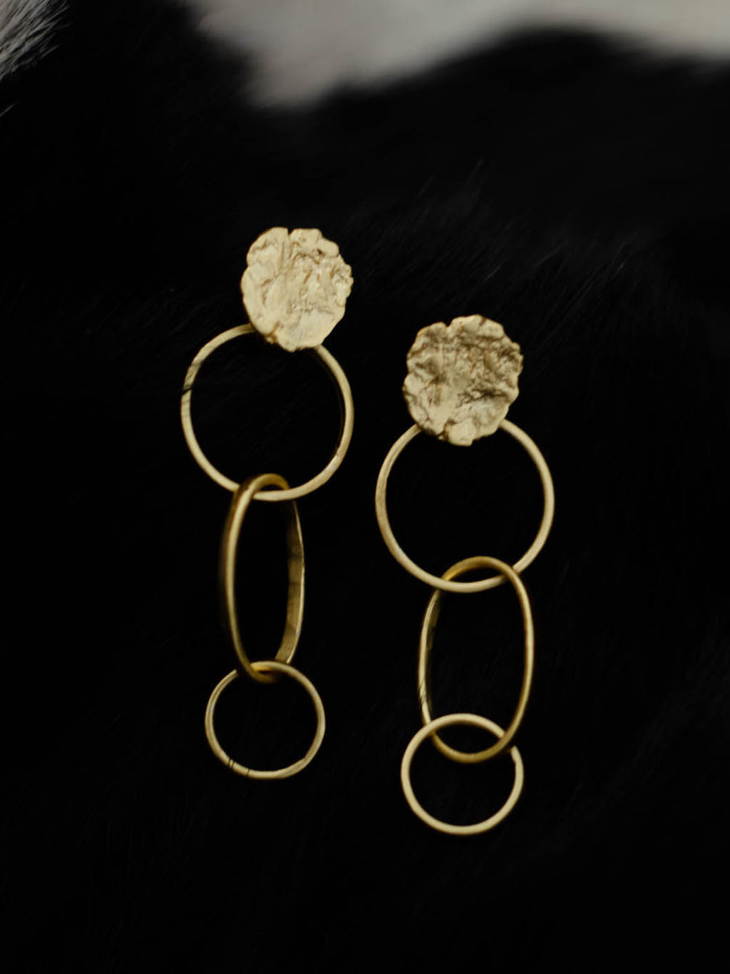 Gold Plated Chain Link Earrings, Earrings - Shopberserk