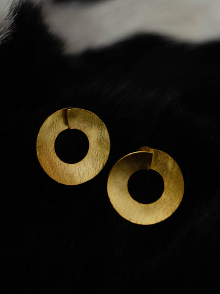 Gold Plated Flat Disc Earrings