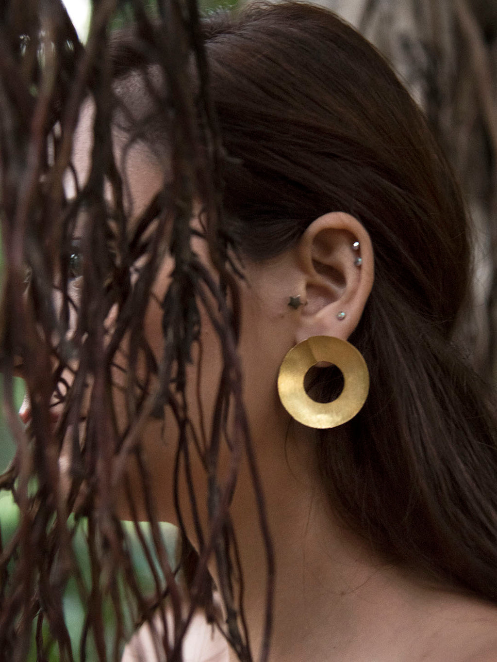 Gold Plated Flat Disc Earrings, Earrings - Shopberserk