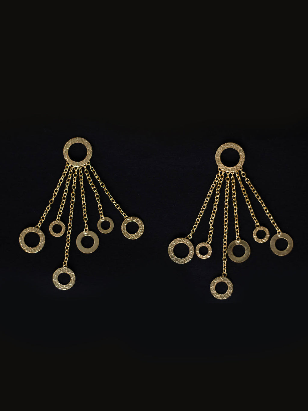 Gold Plated Ring Dangler Earrings, Earrings - Shopberserk