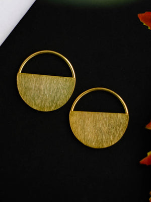Gold Plated Half Moon Earrings, Earrings - Shopberserk