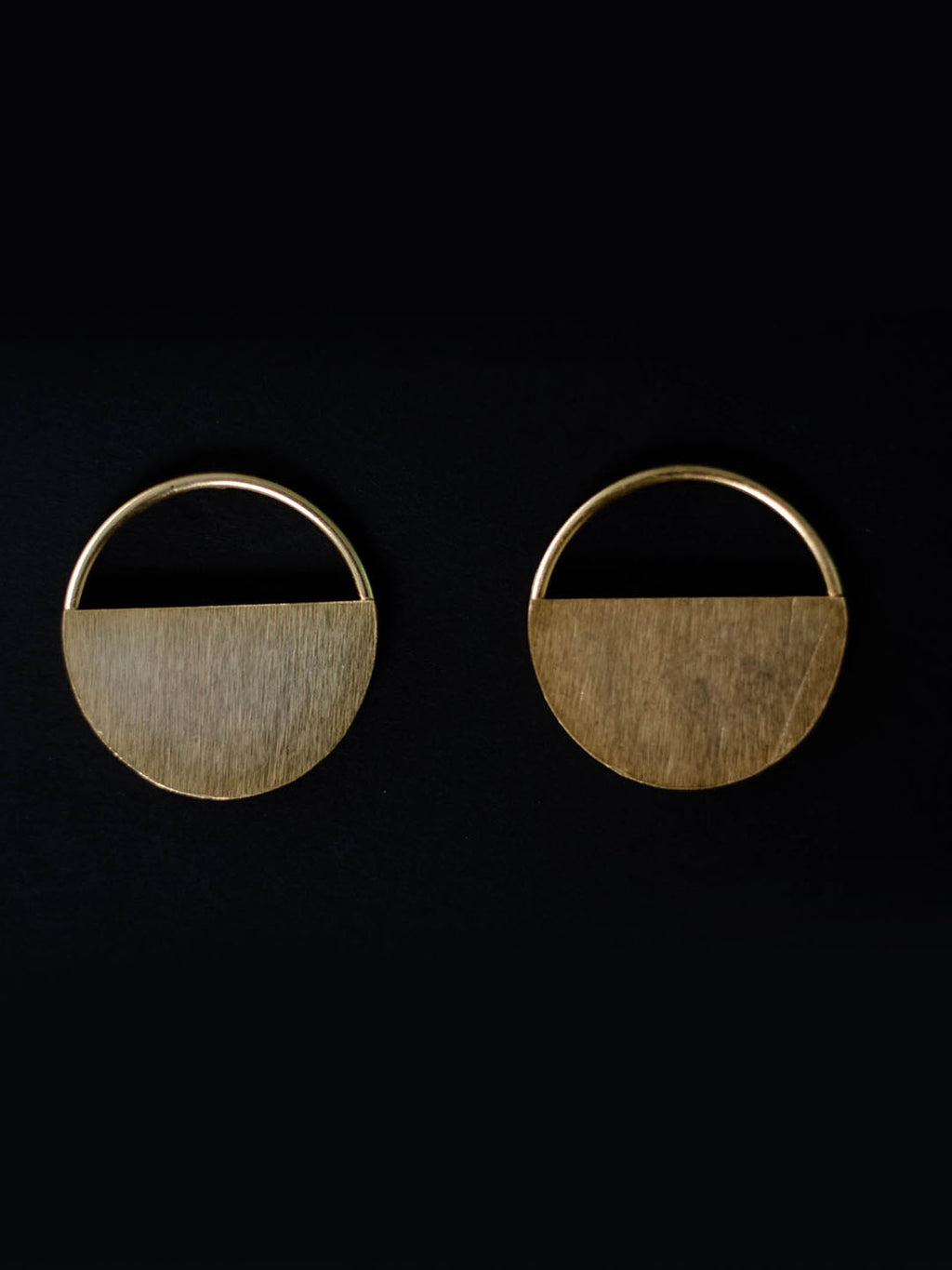 Gold Plated Half Moon Earrings, Earrings - Shopberserk