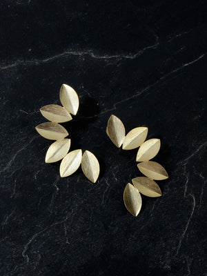Gold Plated Leaf Cuffs, Earrings - Shopberserk