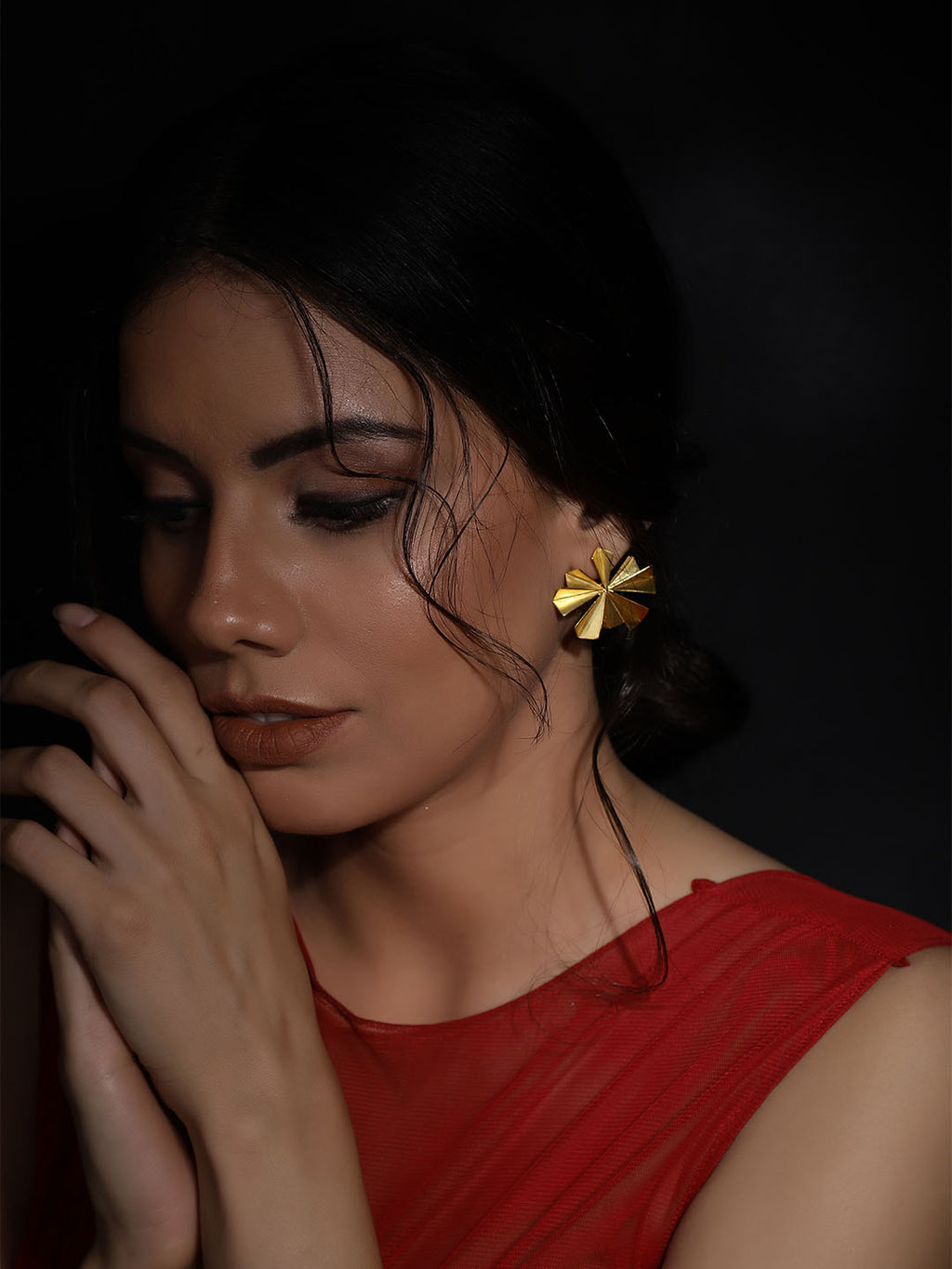 Gold Plated Bloom Studs, Earrings - Shopberserk