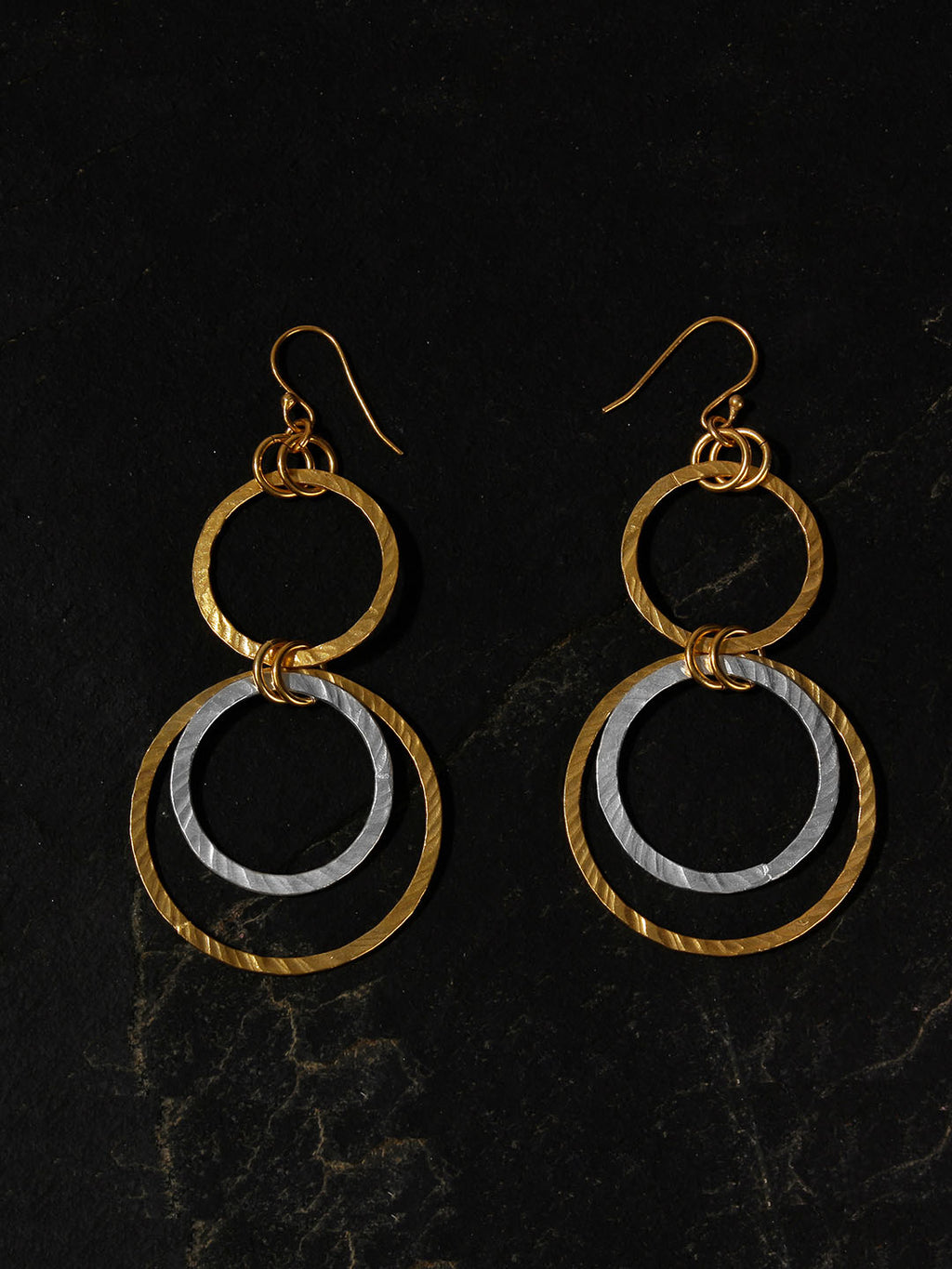 Gold-Silver Plated Ring Danglers, Earrings - Shopberserk