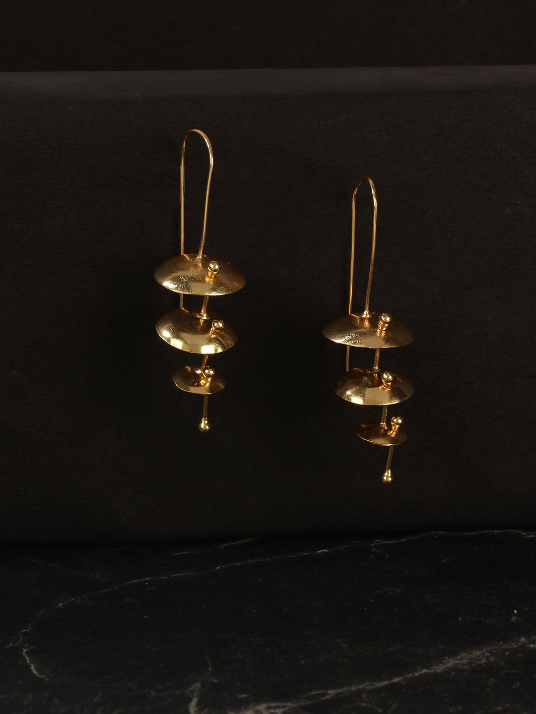 Gold Plated Temple Drop Earrings, Earrings - Shopberserk