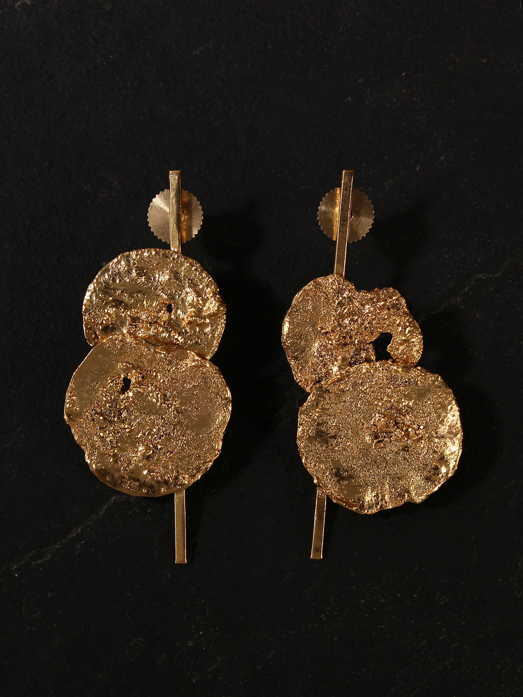 jewelry - berserk - Gold Plated Geometric Disc Studs main image 0