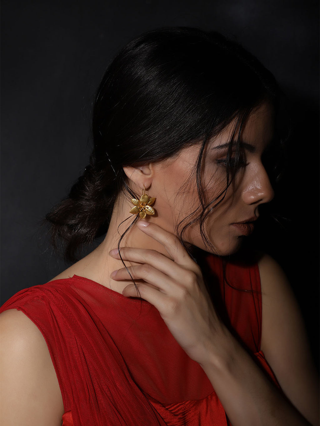 Gold Plated Lily Loops, Earrings - Shopberserk