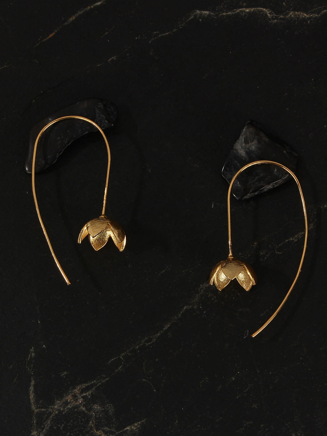 Gold Plated Delicate Floret Loops, Earrings - Shopberserk