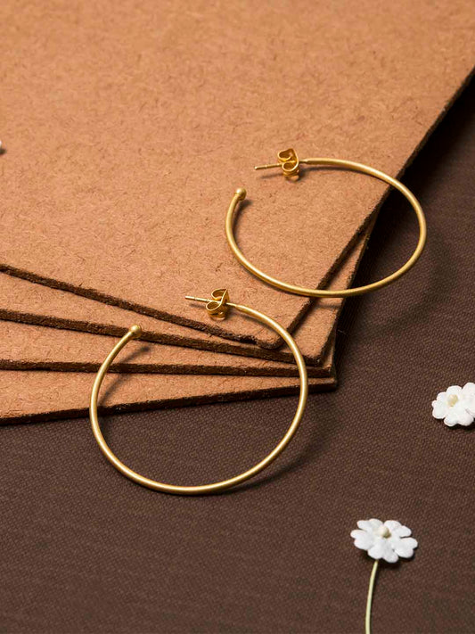 Gold Plated Classic Hoops, Earrings - Shopberserk