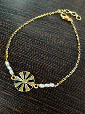 Gold Plated Wheel Bracelet, Bracelet - Shopberserk