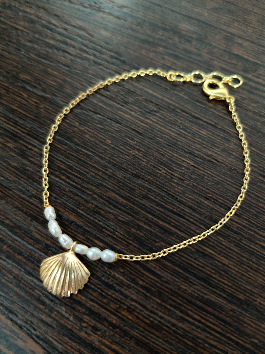 Gold Plated Shell Bracelet, Bracelet - Shopberserk