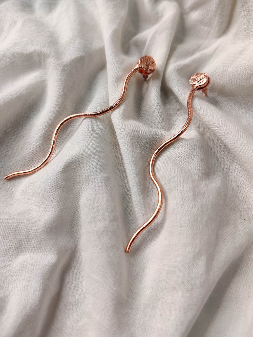 Rose Gold Plated Thread Sticks, Earrings - Shopberserk