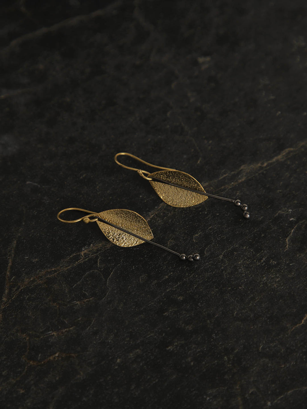Gold Plated Leaf Loops, Earrings - Shopberserk