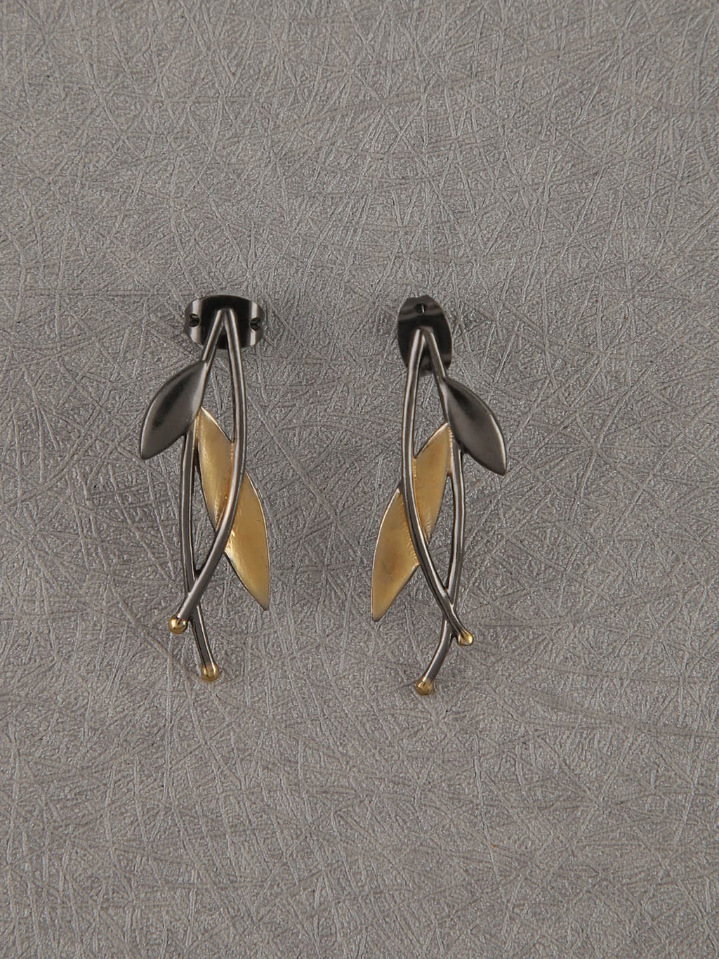 Gold-Rhodium Plated Minimal Studs, Earrings - Shopberserk