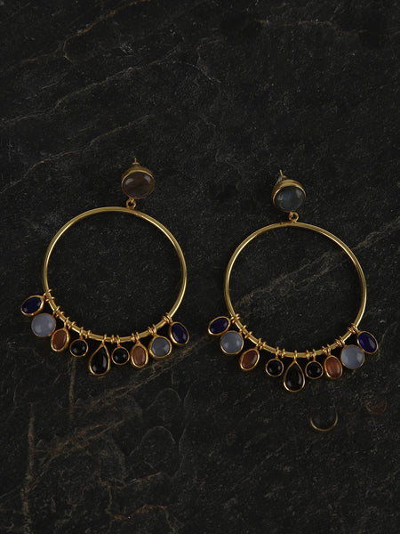 Gold Plated Multistone Hoops
