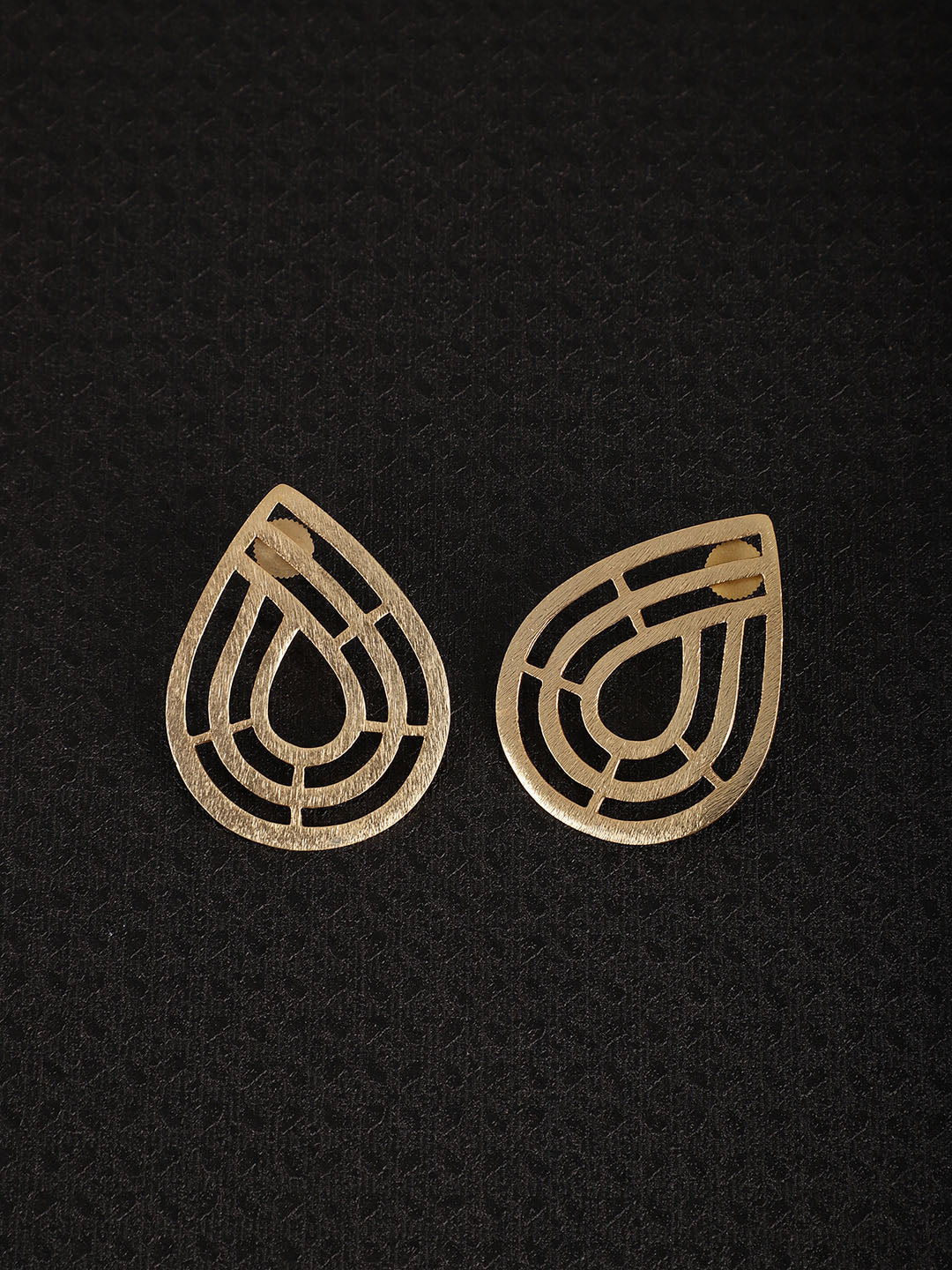 Gold Plated Geometric Teardrop Studs, Earrings - Shopberserk