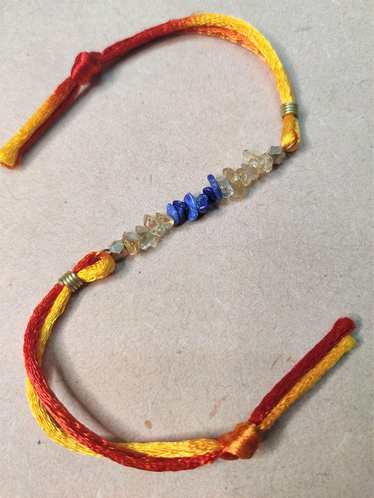 Lapis-Citrine Rakhi, Bracelets - Shopberserk