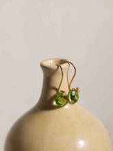 jewelry - berserk - Gold Plated Peridot Drop Loops