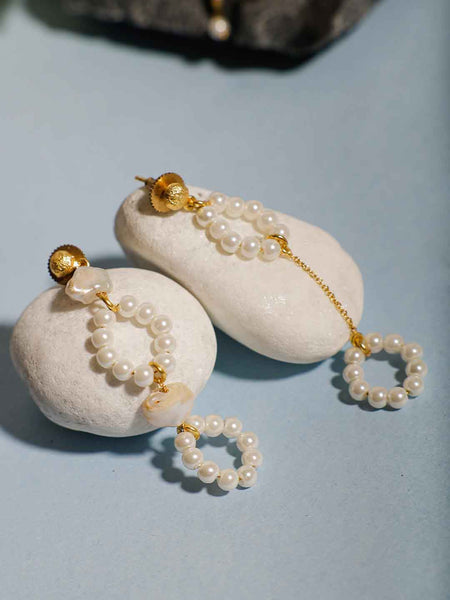 Mismatched Pearl Danglers