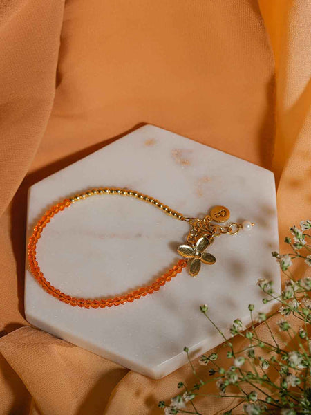 Floral Charm Citrine Bracelet
